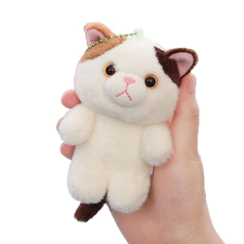 PP Cotton Plush Cat Keychain Meow Plush Cat Doll Pendant Car KeyRing Cat Plush Keyring Bag Pendant
