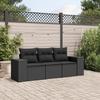 VidaXL Garden Lounge Set with Cushions 3 Pcs, Patio Sofas, Patio Furniture Set, Outdoor Furniture, Black 3222254