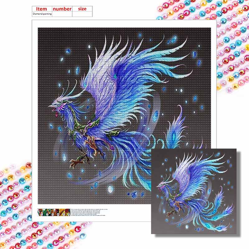 Новое поступление 5D DIY Алмазная живопись «Цветущий феникс» Полный круг Вышивка Крестиком Домашний декор Подарок