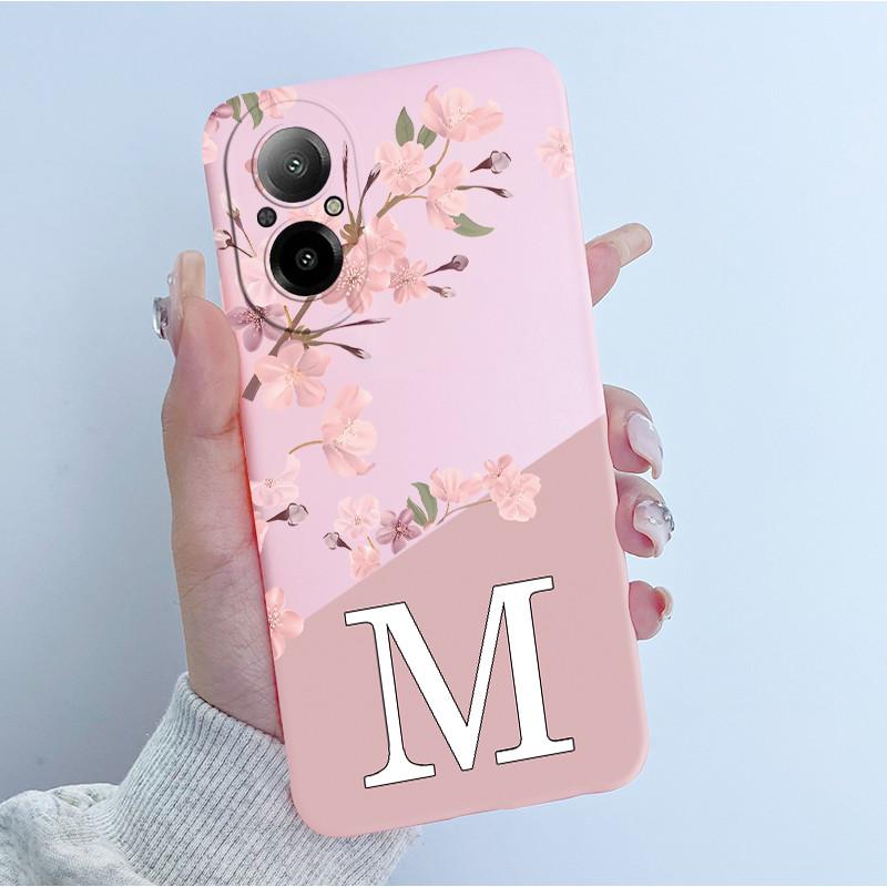 Чехол Для Realme C67 4G Цветы Буквы Рисунок Мягкий ТПУ Тонкий Силиконовый Задняя Крышка Телефона Для OPPO Realme C 67 Защита Funda