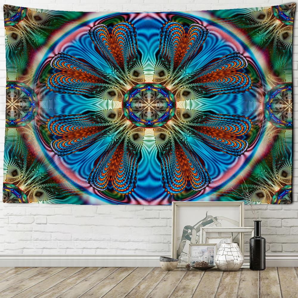 Красочный гобелен с мандалой, настенный гобелен в богемном стиле, психоделический колдовство, тапиз, хиппи, домашний декор
