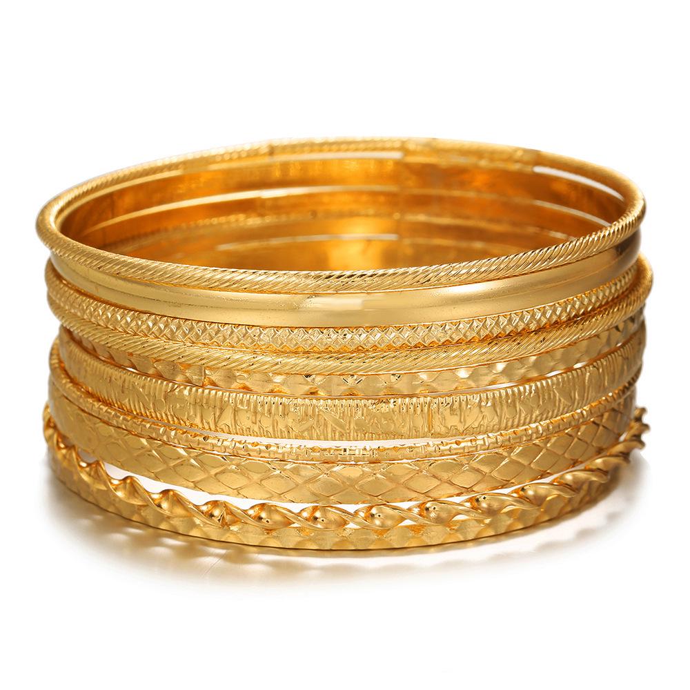 Винтажный хип-хоп индийский сферический браслет-манжета набор из 9 штабелируемых браслетов