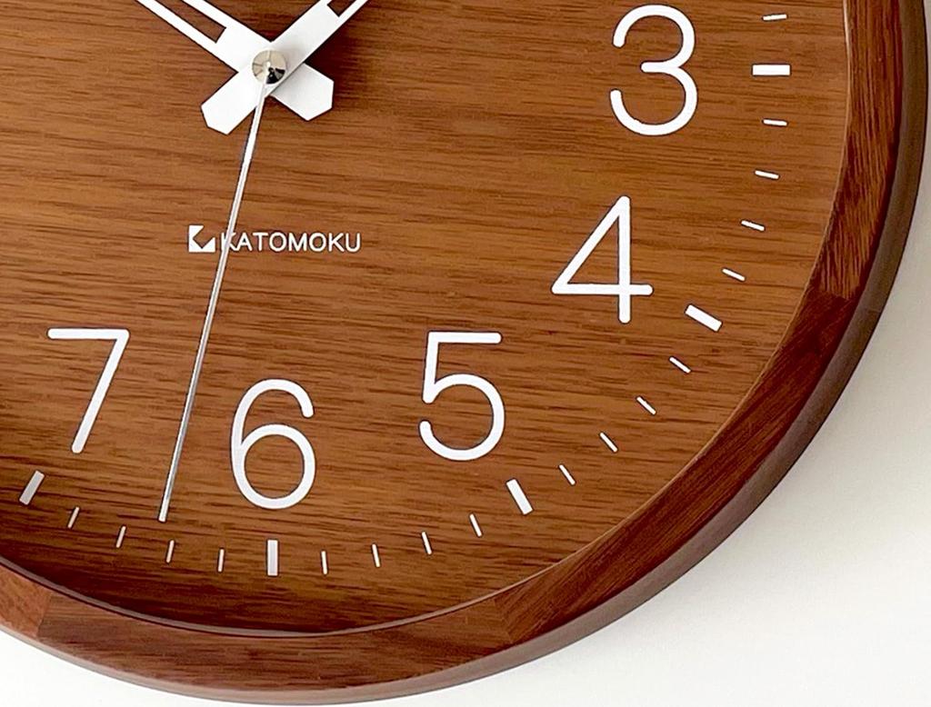KATOMOKU muku clock 2 Walnut Wall Clock with Continuous Second Hand, KM-46WARCS, 306mm (SKP Radio-Controlled Clock)