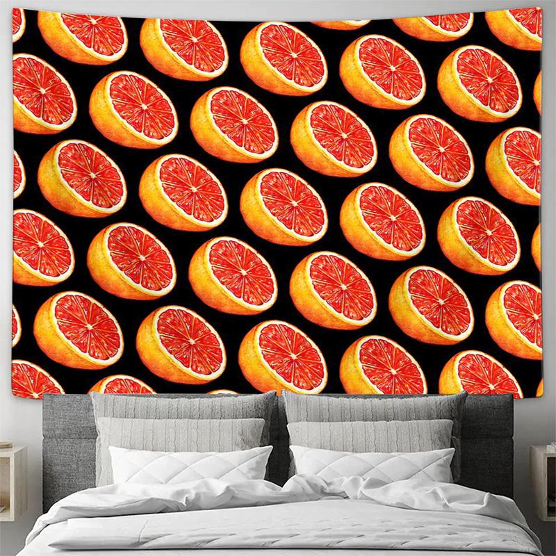 unframed Orange Peel Tapestry Fruit Wall Hanging Kitchen Decor Tropical Aesthetic Cottagecore Vibrant Art Room Divider Dorm Deco
