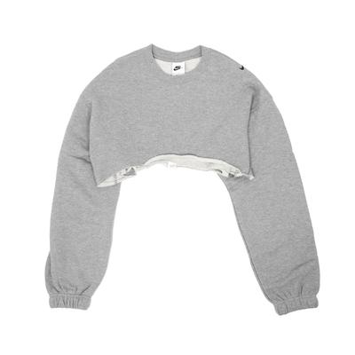 Удобный укороченный женский пуловер с круглым вырезом, средне-серый FV7510063