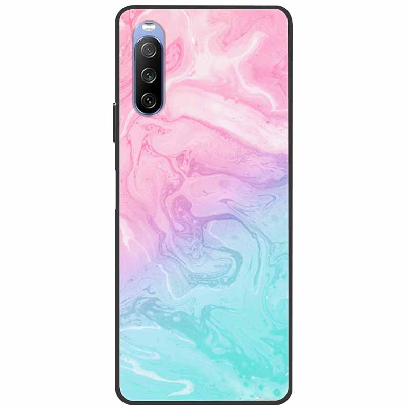 Мягкий чехол для Sony Xperia 10 III / 5 III / 1 III, силиконовый, с рисунком мраморного кота, чехол-фунда для Sony Xperia 1 II / 10 II / 5, чехол-коке