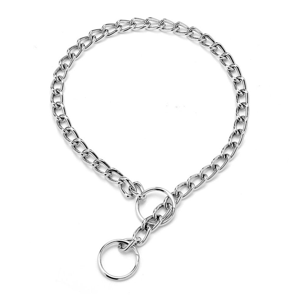 Ошейник для собак Pet Metal Chain, серебристо-золотой кубинский звено, ошейник-удавка для собак, крепкий ошейник-удавка для собак маленьких, средних и больших пород