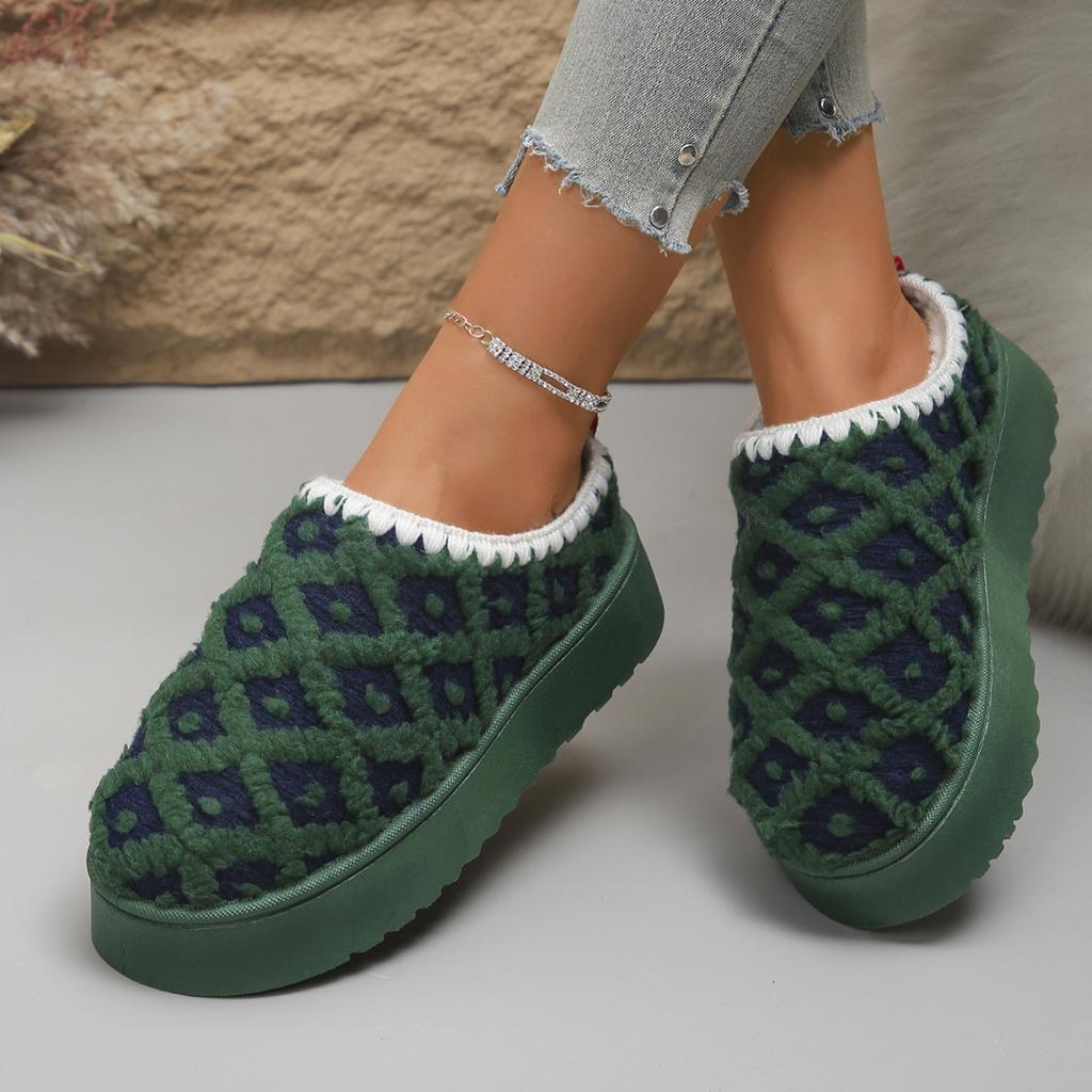 Женские тапочки 2024 года, новые зимние короткие плюшевые туфли на плоской подошве, зимние сапоги, теплые туфли на толстой подошве, женские тапочки большого размера из утолщенного пуха