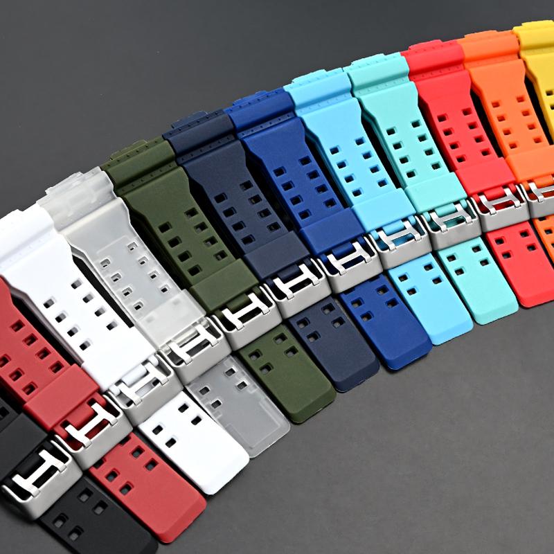 16 мм силиконовый водонепроницаемый ремешок для часов Casio GA-110 GA-400 GD-100 GAW100 GW-8900 Series мягкий резиновый браслет аксессуары для ремня