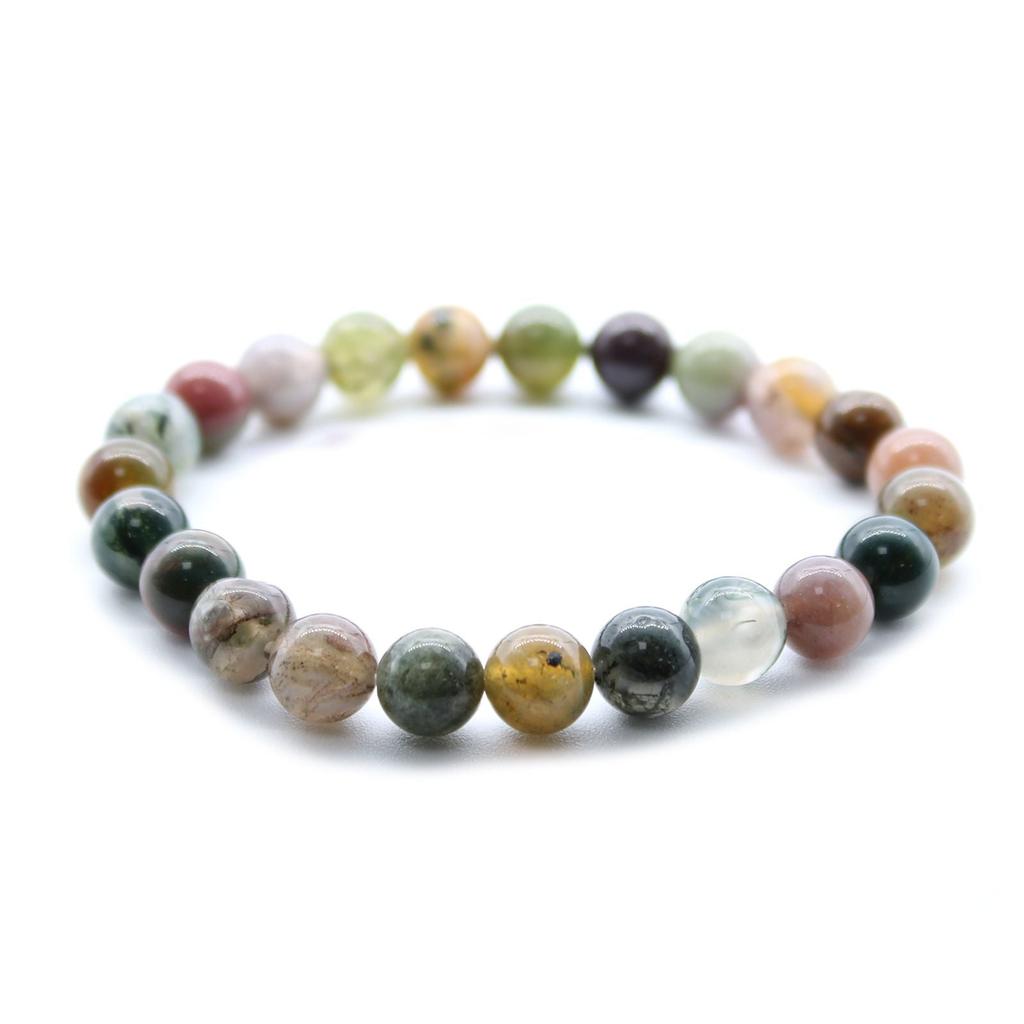 Moss Agate Power Bracelet 8mm Beads