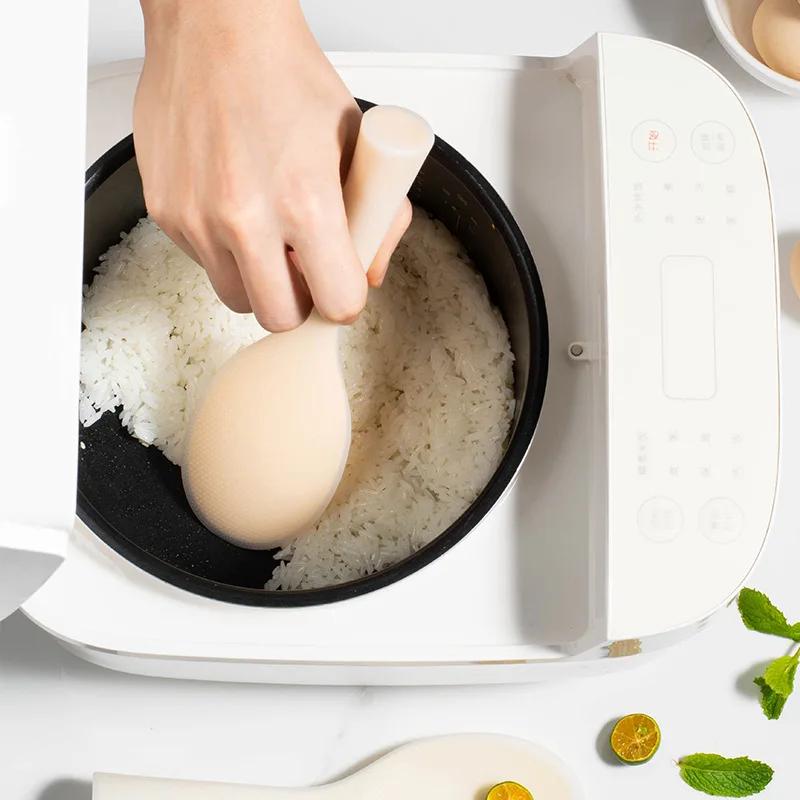 1 шт., силиконовая ложка, антипригарная кухонная ложка, анти-ошпаривающая кастрюля для риса, устойчивая к высоким температурам ложка, прочные кухонные гаджеты