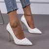 Fashion Women Pumps 2024 New Snakeskin Shoes Patent Leather Super High Heels Wedding Shoes Sexy Pointed Toe Big Size High Heels Women