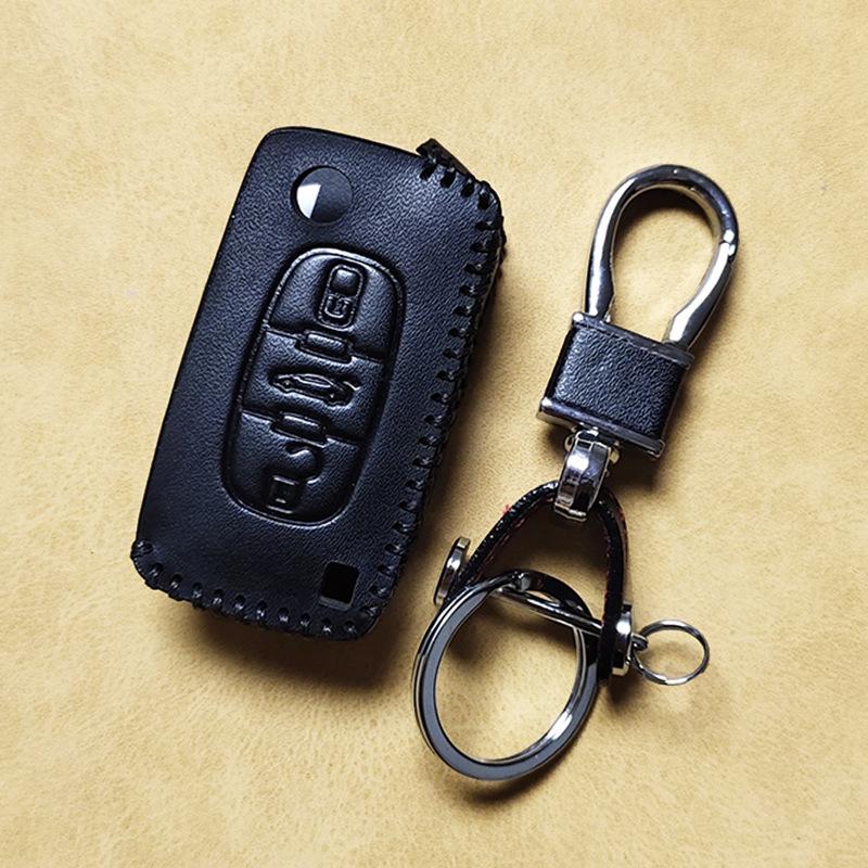 Подходит для Peugeot 308 2008 3008 408 4008 301 Citroen C3 C4 C5 DS5/DS6 Sega, кожаный чехол для ключей премиум-класса, брелок