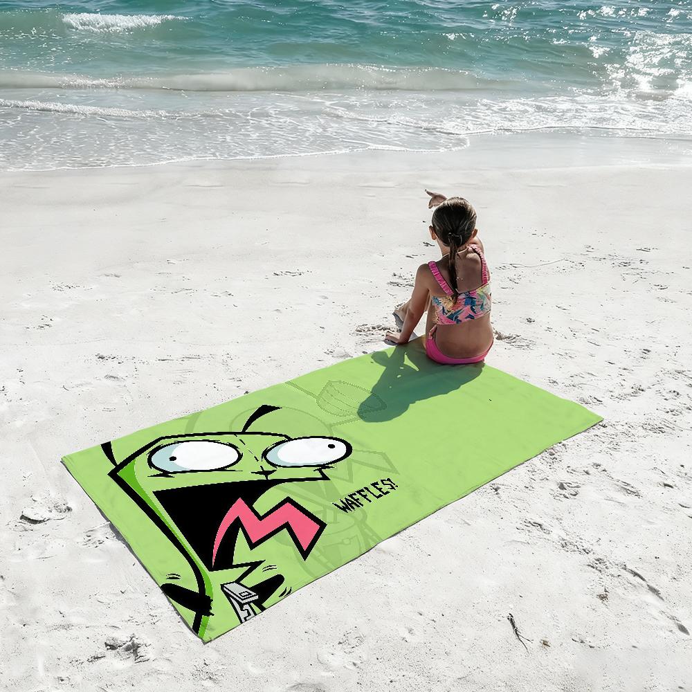 Invader Z-Zim Art Cartoon Towel Quick Drying Beach Towels Are Suitable For Swimming Pools Camping Yoga And The Gym