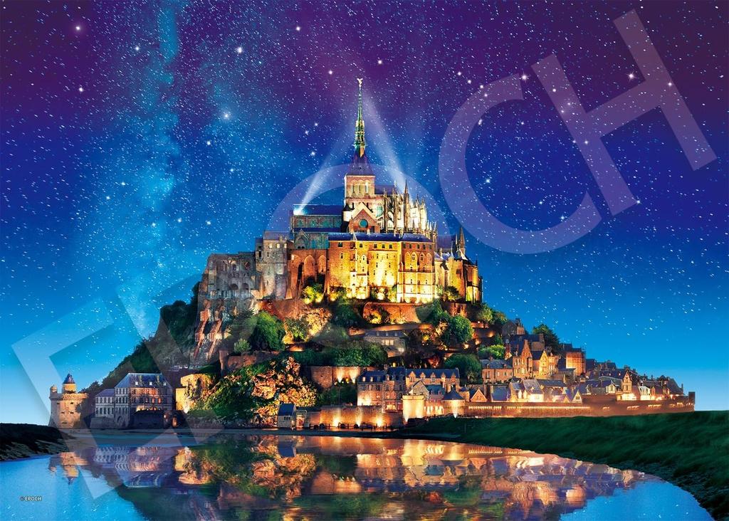Пазл EPOCH Гора под звездами Франция с лопаточкой и билетом на подсчет очков 500 деталей Сен-Мишель - (38х53см) клей 06-304с,