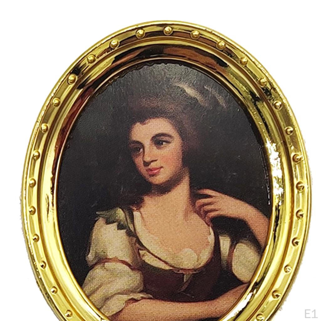 Картина маслом золотого металла 1:12-масштабная миниатюрная кукольная мебель для спальни и гостиной