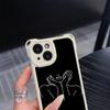 Ae79 femme каркасные черные мягкие чехлы для телефонов iPhone 16 15 14 13 12 11 Pro Max 7 8 Plus XR XS с ремешком на запястье, защитным шнурком для углов, задняя крышка