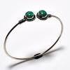 Малахитовый драгоценный камень 925 посеребренный ювелирный браслет ручной работы