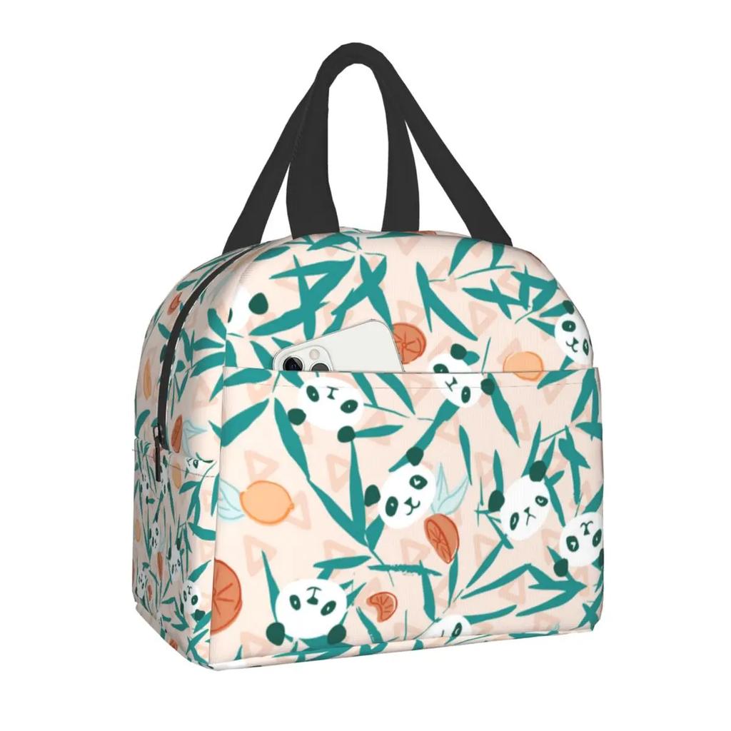 Мультфильм Панда Медведь Изолированный Ланч-Сумка Для Кемпинга Путешествия Водонепроницаемый Охладитель Термальный Ланч-Бокс Для Женщин Детей Школы Работы
