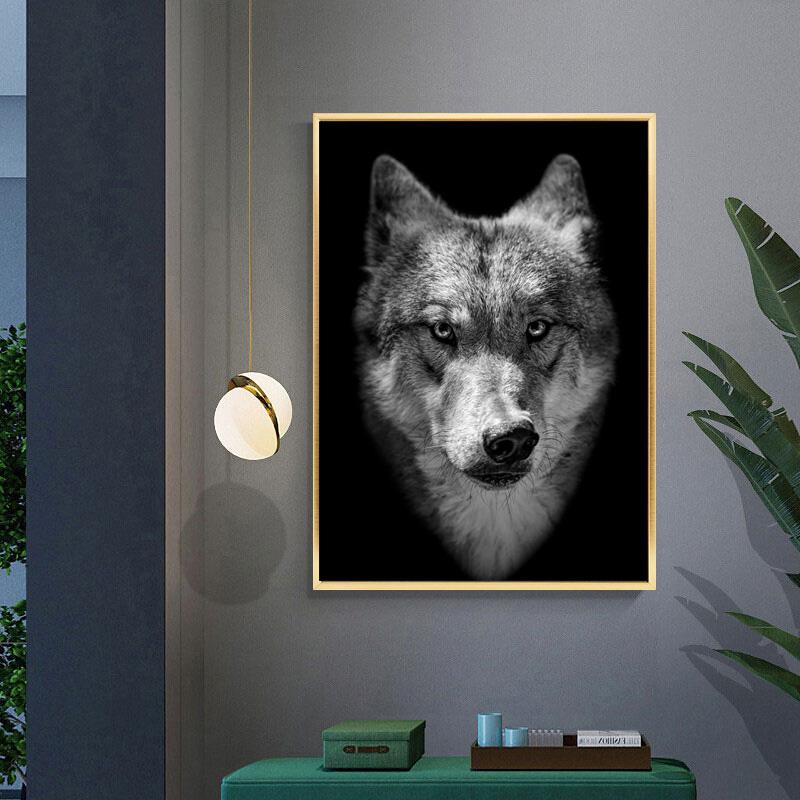 Grassland Wolf Animal Poster Print Canvas Wall Living Room Art Pop Art Home Decoration