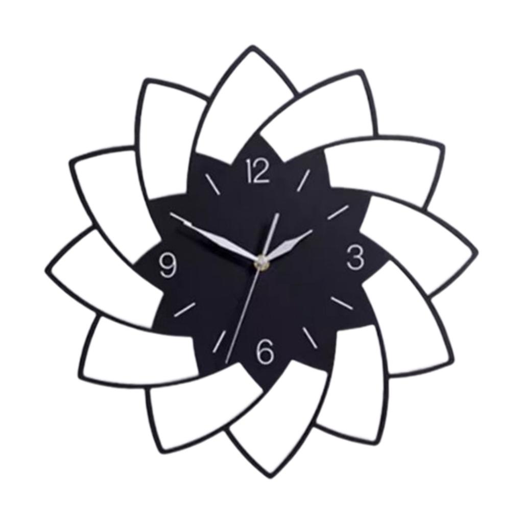 12Inches Accurate Creative Quiet Indoor Wall Clock Flower Shaped Decorative Clocks for Living Room Ornament Acrylic Wall Clock