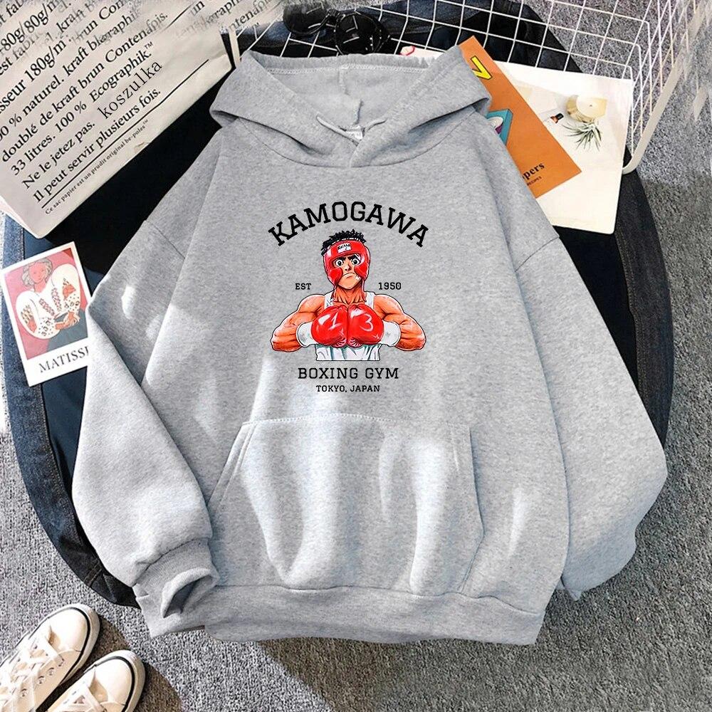 Anime Hajime No Ippo Kamogawa Boxing Gym Hoodies Winter Unisex Crew Neck Hoodie Spring/Autumn Classic Sweatshirt Harajuku Sudaderas