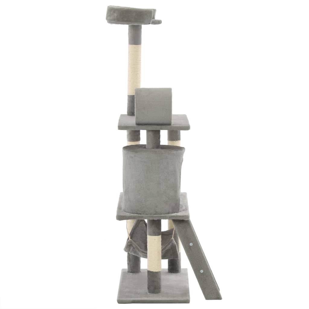 Cat Tree with Sisal Scratching Posts 140 cm Gray