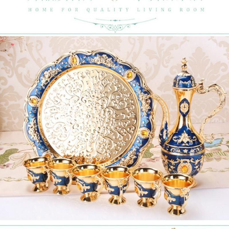 Европейский домашний свадебный роскошный винный набор, металлический хип-фляжка, набор украшений, рождественский подарок