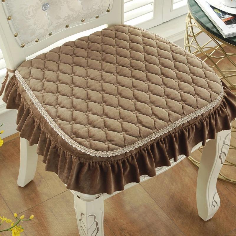 Кружевная подушка для обеденного стула 43*45 см, подушки для сидения, офисный коврик, табурет, подушка для сиденья, теплая плюс толстая подушка