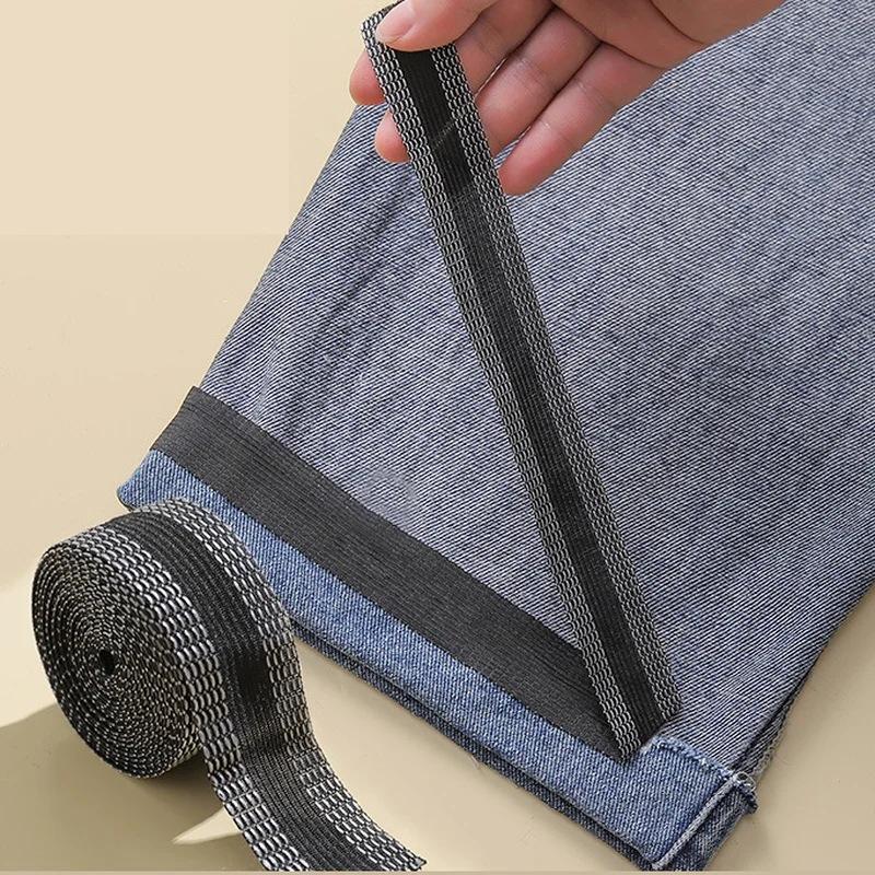 1 Roll 2.5cm Self-Adhesive Pants Paste DIY Iron On Pants Edge Shorten Repair Pants For Jean Clothing And Jean Pants Apparel Sewing Fabric