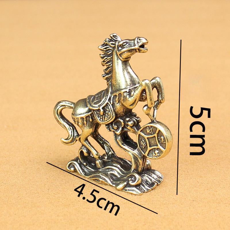 Медная статуэтка лошади, латунная, цельная, привлекающая богатство, в БМВ, настольное украшение ручной работы, античная бронза, маленький подарок