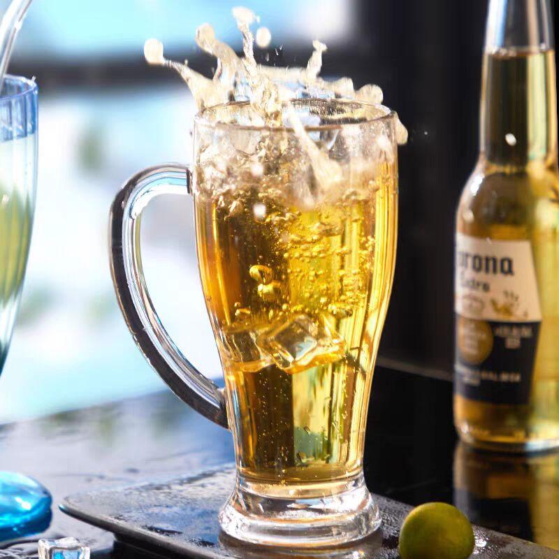 Кружки стеклянные большой емкости 430 мл для чая и напитков, известные в интернете, кружки для сока, пивные кружки с ручками, стеклянная чашка для кофе