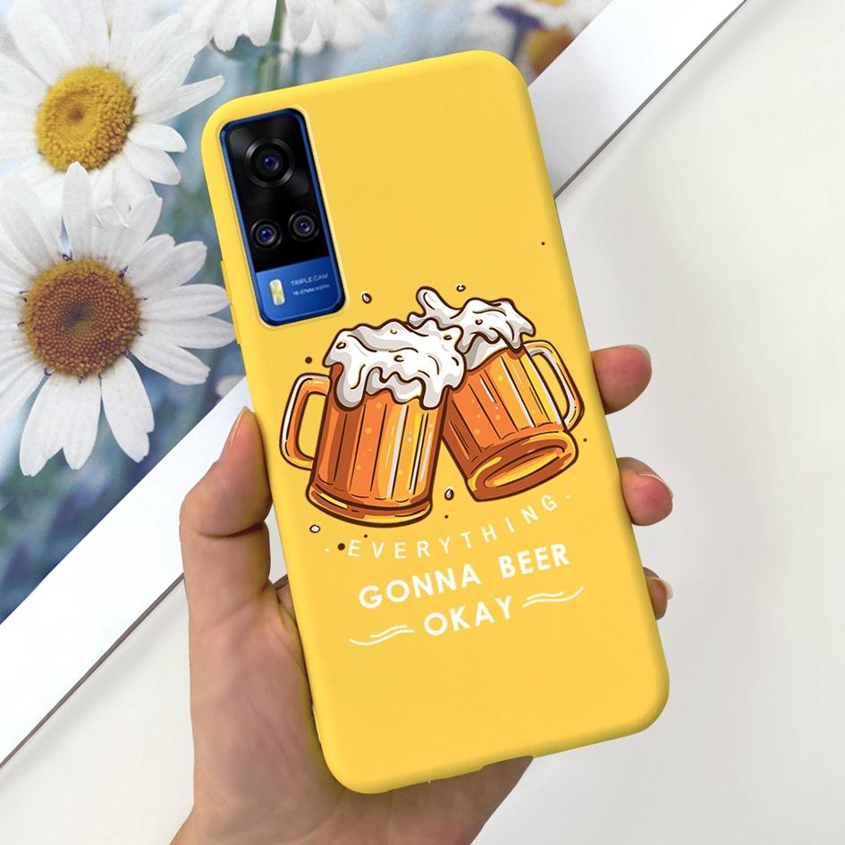 Чехол для Vivo Y31 2021 Милая Утка Кот Мультяшный Coque Матовый Мягкий Силиконовый Задняя Крышка Для Vivo Y51 Y51A Y53s Y 31 V2036 V2030 Fundas
