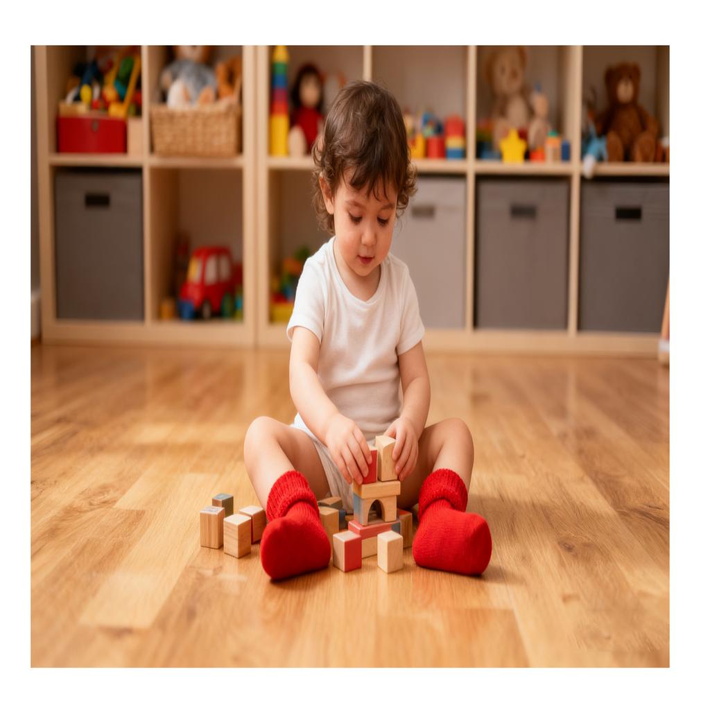 Рождество И Зима Детские Теплые Флисовые Красные Петли - Напольные Носки И Носки Для Ходьбы