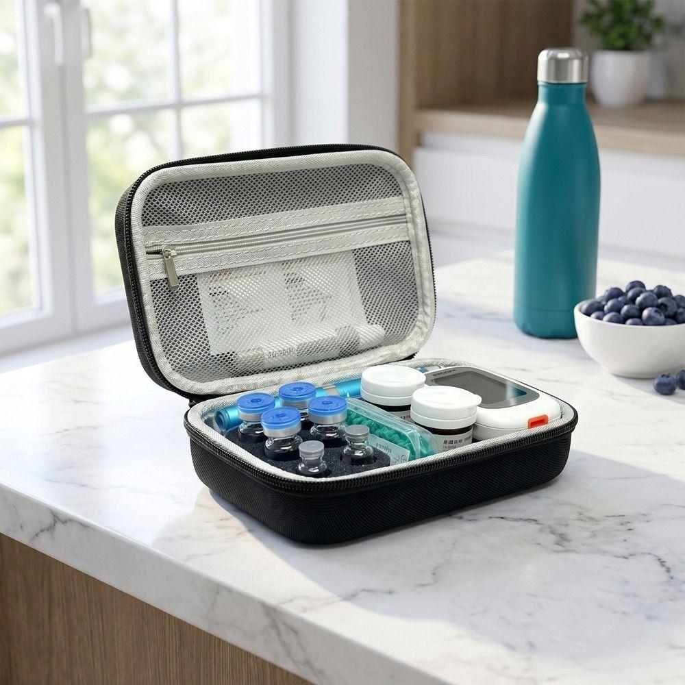 Large Capacity Glucose Meter Storage Box Thickened Insulin Vial Protector Insulin Organizer Travel