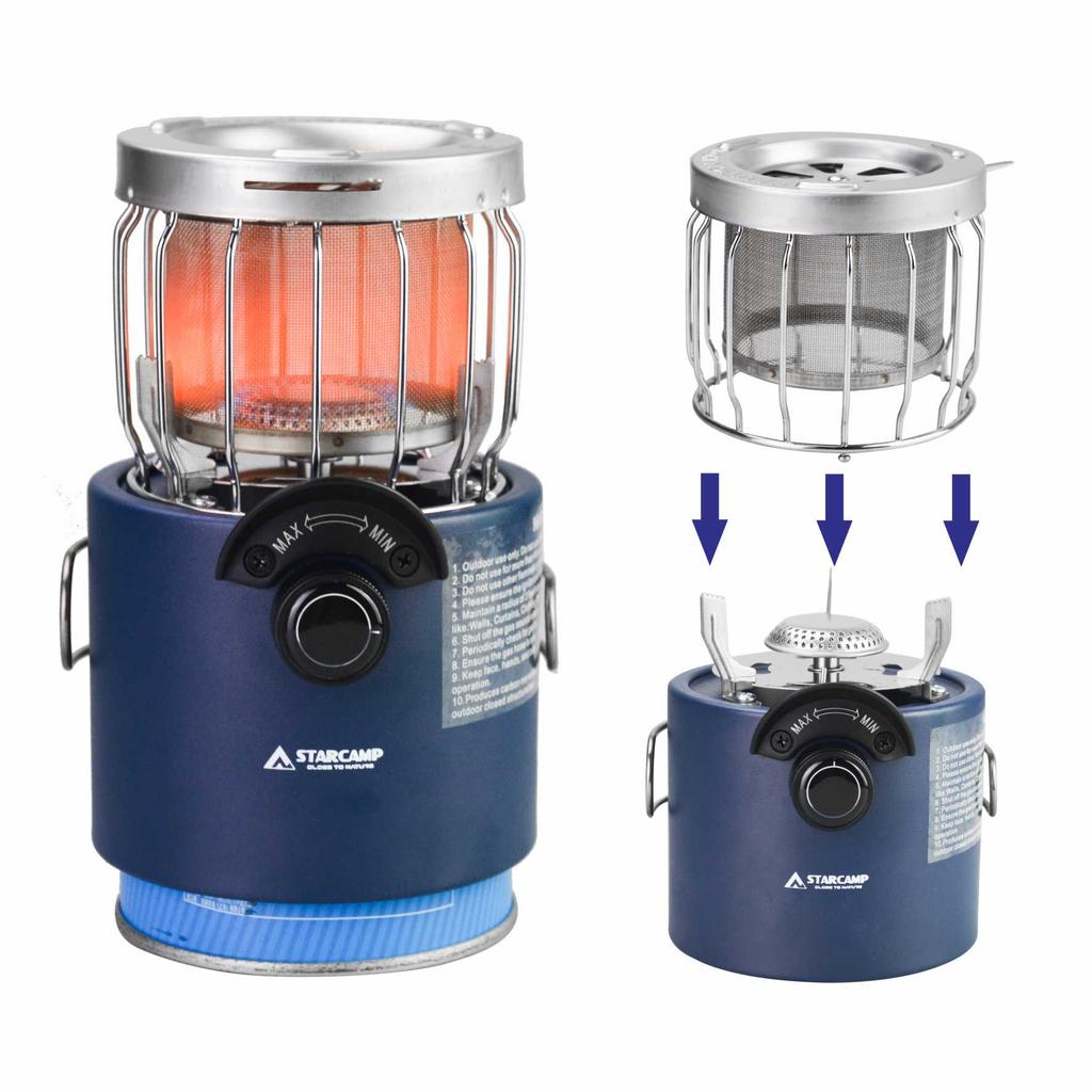STARCAMP 2-in-1 Mini Metal Gas & Stove Foldable & Portable for Outdoor Camping Backpacking Hiking & Picnics Fuel Propane Butane