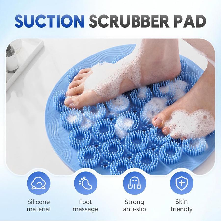 Коврик-скребок для ног для душа с нескользящими присосками, Силиконовые коврики-скребки для ног, Настенные скребки для спины для душа, Массажная подушка