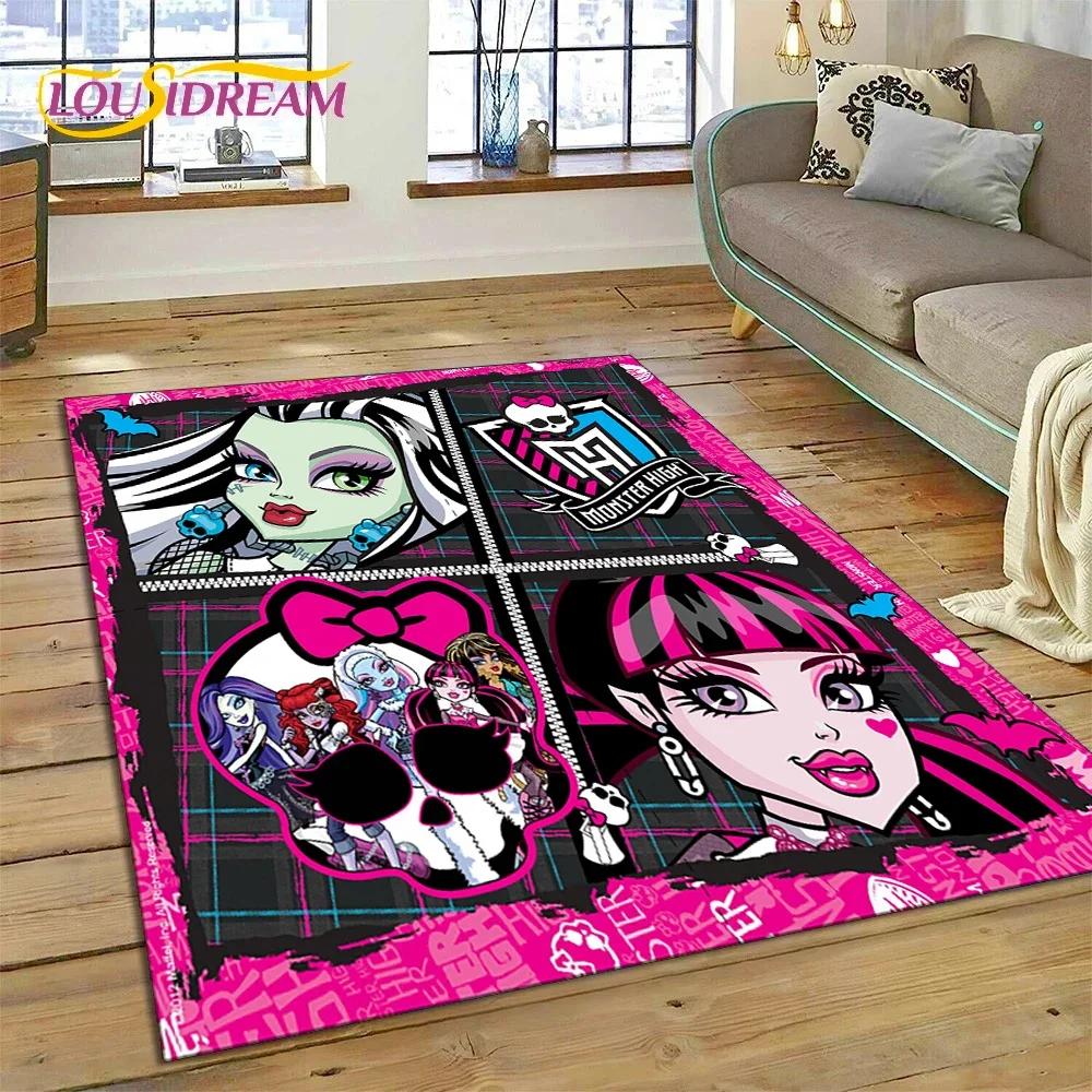 Мультяшный ковер-дорожка Monster High Draculaura Вампир для спальни, гостиной, дома, украшение для дивана, детский игровой большой декоративный коврик для пола