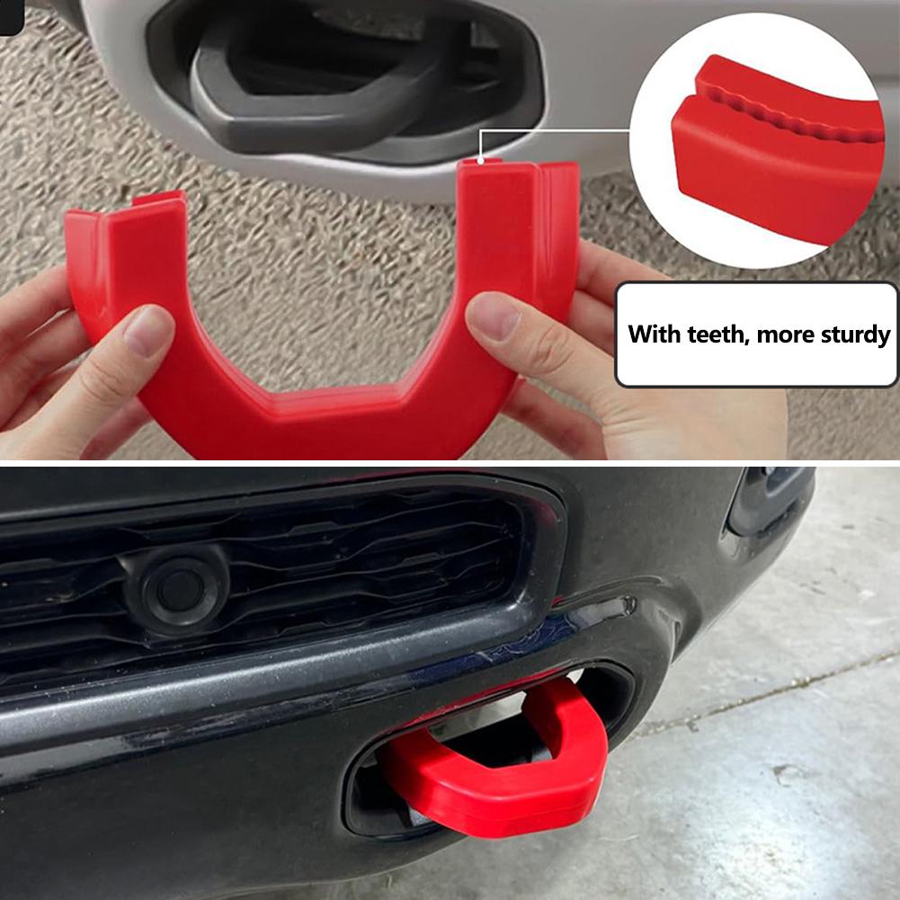 Professional 2Pcs Trailer Tow Hooks Covers Tow Hook Sleeve Silicone Receiver Covers for Dodge RAM 1500 2019-2024 Part Accessory