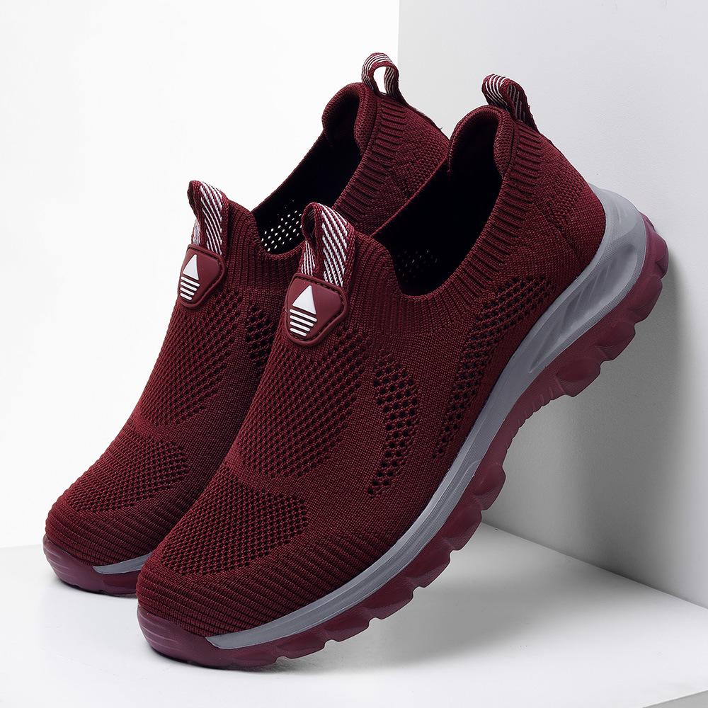 Women's Breathable Lightweight Non-Slip Walking Shoes for Middle-aged & Elderly, Summer Outdoor Sports, Soft Sole A113