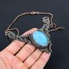 Hemimorphite Gemstone Pure Copper Wire Wrapped Handmade Jewelry Necklace
