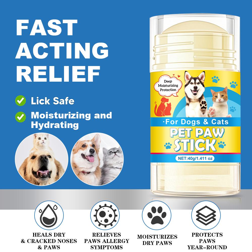 Палочка для лап и носа питомца-Успокаивает и защищает лапы питомца-Помогает при трещинах на носу и подушечках лап-Для носа и пальцев лап, 40 г