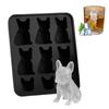 2Pcs French Bulldog Ice Model Silicone Mold Large 3D Ice Sculptures Maker Dishwasher Safe Ice Mold Easy Demolding Ice Mold