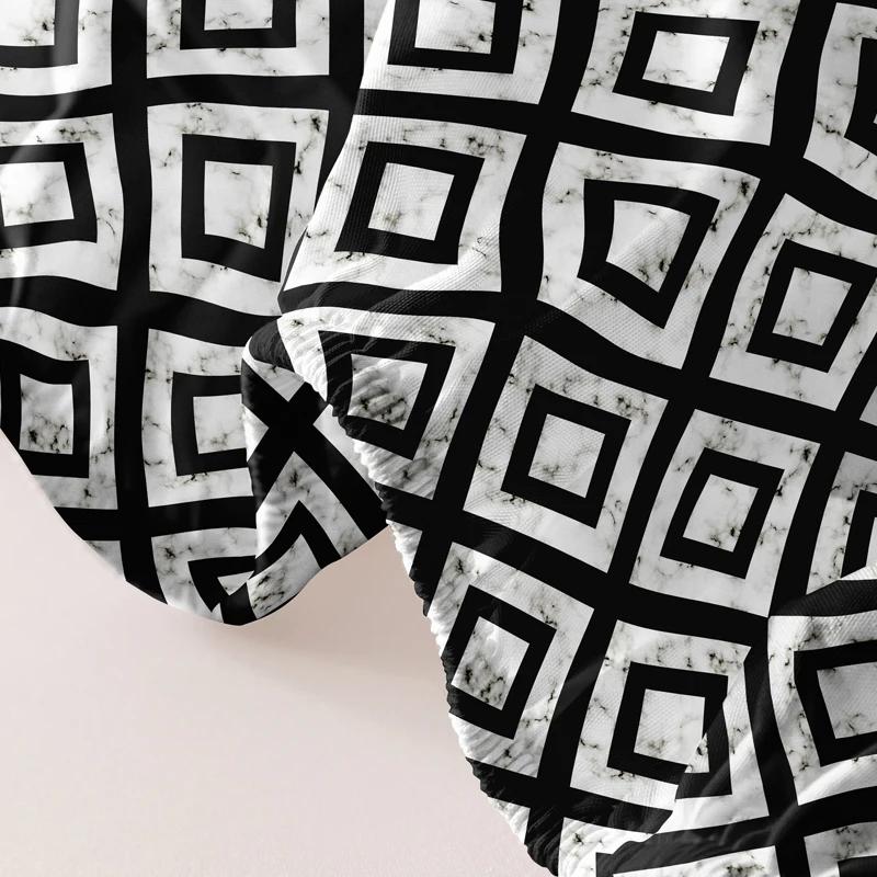 1 Piece Of Black And White Back Patterned Frosted Bedsheet, Bedroom Printed Bedspread, Bedding (Excluding Pillowcases)