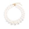 Luxury Elegant Imitation Pearl Necklace Double Layered Beaded Clavicle Chain  Wedding Jewelry