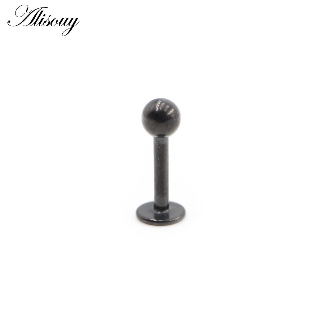 3 4 5 мм Диаметр 5 цветов Нержавеющая сталь Мужчины Женщины Завинчиваются назад (пронзили) Украшения для тела, губная серьга, пирсинг губы, украшения для тела