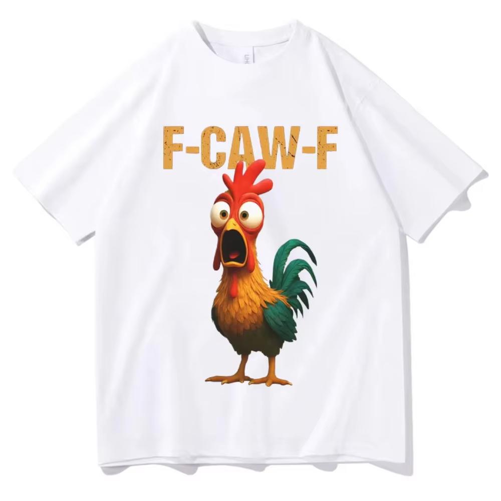 Summer Funny F Caw F Chicken Harajuku New Short Sleeves Top Mens Humor Unisex T Shirt Chicken Aesthetic Casual summer Tshirt