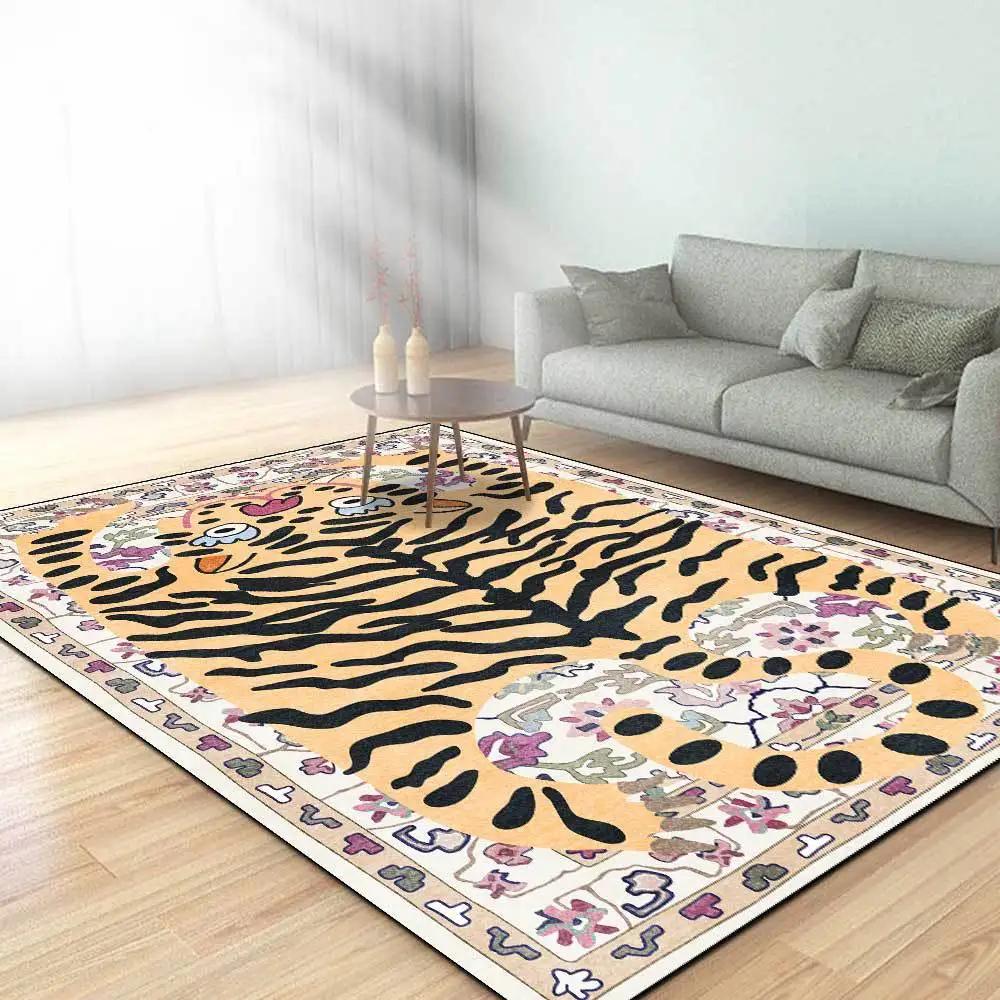 Cartoon Abstract Tiger Totem Carpet Rugs for Living Room Decor Bedroom Leisure Area Non-slip Rug Kitchen Soft Floor Mat Doormat