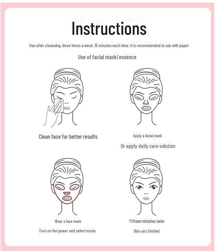 Маска для омоложения с помощью светодиодов и фотонов: Устройство для молодой кожи с красно-синей светотерапией для удаления угрей и очищения лица.