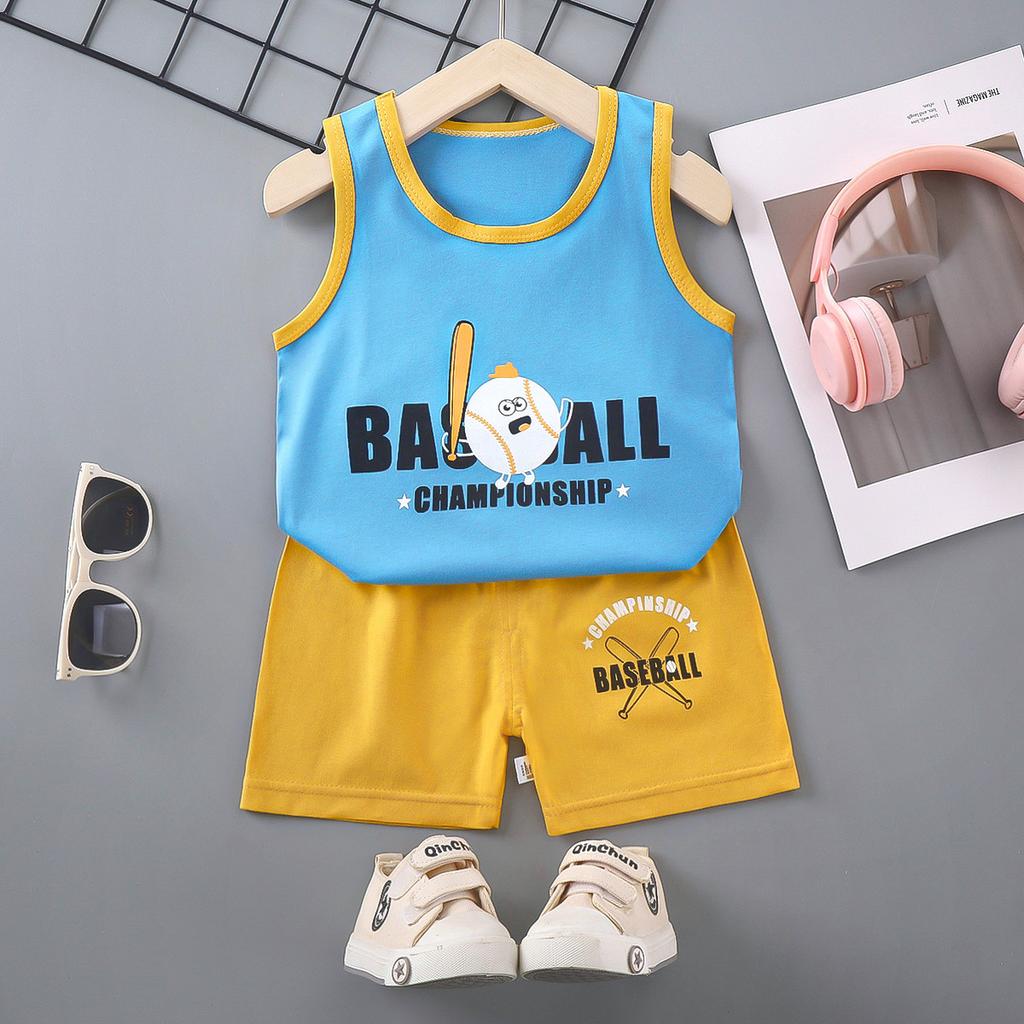 Children's Cotton Vest Set Summer Leisure Set for Boys and Girls